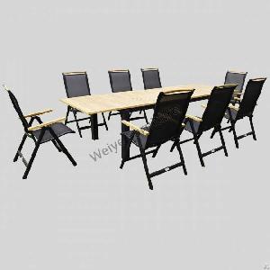 outdoor dinning furniture aluminium 9pcs folding chair