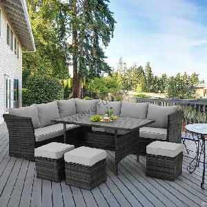 outdoor patio wicker rattan sectional sofa