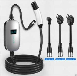 Nacs Tesla Portable Ev Charger With Adapter Plugs