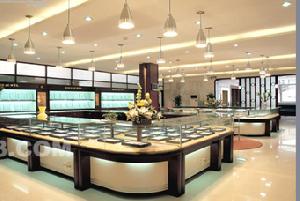 Luxurious Jewellery Display Cabinets And Showcases In The Jewellery Shop And Store