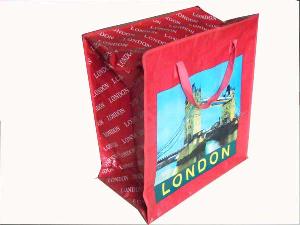 Red London Folded Promtion Shopping Bag
