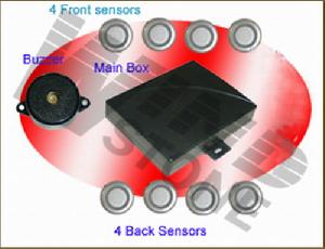 Wireless Mini Led Display Car Reverse Parking Sensor System With 8 Sensors And Bibi Warning Wrd018c8