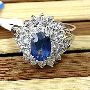 sterling silver sapphire ring