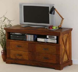 Rosewood Tv Cabinet, Corner Unit For Audio Video Manufacturer, Exporter And Wholesaler India