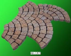 Paving Stone Or Curbstone With Mesh Mount On Back