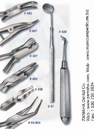 aspirating syringe tooth extracting forceps mirror handle gracey curette scaler probe explorer