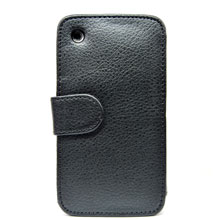Wallet Style Magnetic Flip Soft Leather Case For Iphone 3gs Iphone 3g Black