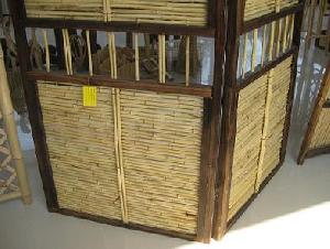 bamboo fencing screen wood frame dyed