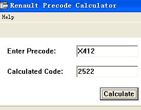 renault precode calculator philips vdo pioneer peugeot w