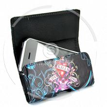 Wallet Style Magnetic Flip Tattoo Pattern Convex Edge Soft Leather Case For Iphone 3gs Iphone 3g
