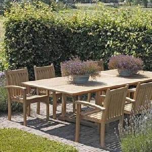 Maxs 2.teak Stacking Chair And Rectangular Extension Table For Outdoor Furniture.java Indonesia