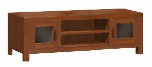 Tv Table Cabinet With 2 Glass Doors Made From Solid Mahogany