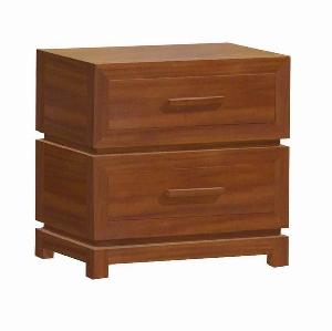 Bedside Night Stand 2 Drawers Mahogany Indoor Furniture Minimalist And Modern Style