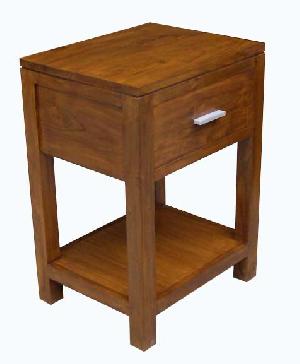 Raf-017 Night Stand Bedside 1 Drawer With Tray Mahogany Solid Medium Brown Java Indonesia