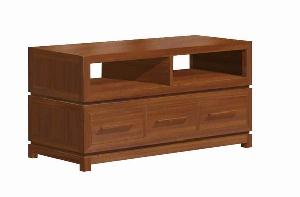 Modern And Minimalist Small Tv Stand Cabinet 3 Drawers Teak Mahogany Indoor Furniture