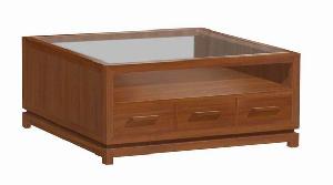 Center Coffee Table With Glass On Top Modern And Minimalist Style Mahogany Teak Indoor Furniture