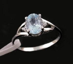 Factory For Sterling Silver Natural Blue Topaz Ring, Sapphire / Tourmaline Ring, Brass Cz Jewelry