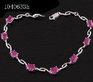 Factory For Sterling Silvernatural Ruby Bracelet, Tourmaline Earring, Fashion Jewelry