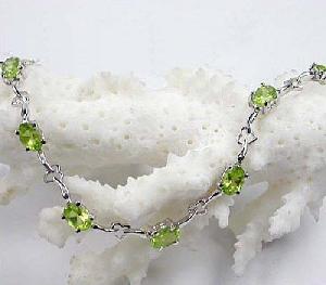 Sell Sterling Silver Natural Olivine Bracelet, Tourmaline Ring, Prehnite Ring, Jadeite Bracelet