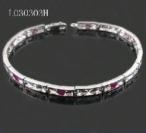 Sell Sterling Silver Natural Ruby Bracelet, Sapphire Ring, Jadeite Earring, Olivine Jewelry Set