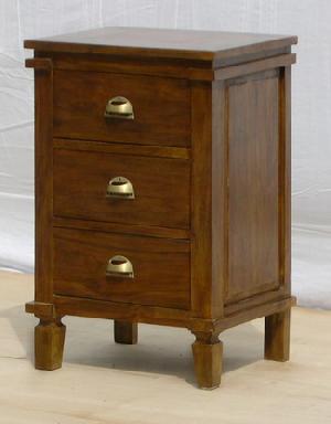 Bedside 3 Drawers With Brass Handle Mahogany Indoor Furniture