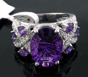 Sell Sterling Silver Natural Amethyst Ring, Tourmaline / Prehnite Bracelet, Pendant, Moonstone Ring