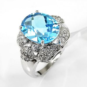 Sell Sterling Silver Natural Blue Topaz Ring, Agate Ring, Fashion Jewelry, Garnet / Citrine Pendant