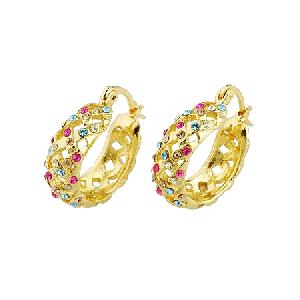 Sell 18k Gold Plating Brass Earring, Natural Prehnite Pendant, Fashion Cz Jewelry Set