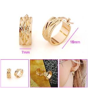 Sell 18k Gold Plating Brass Hoop Earrings, Fashion Costume Bracelet, Silver Necklace