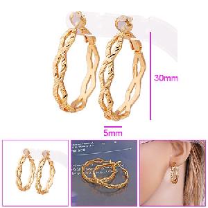 Sell 18k Gold Plating Brass Hoop Earrings, Fashion Cz Ring, Costume Jewelry Bracelet, Necklace