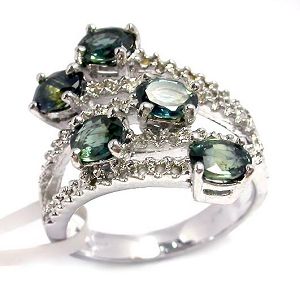 sterling silver sapphire ring moonstone pendant prehnite earrring gemstone jewelry