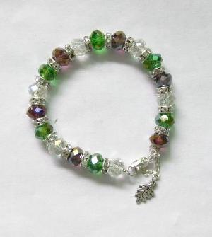 Crysstal Rondelle Bracelet With Rhinestones