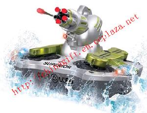 r c amphibious tank target shooting