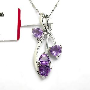Sell Sterling Silver Natural Amethyst Pendant, Ruby Beacelet, Olivine Ring, Earring, Silver Jewelry