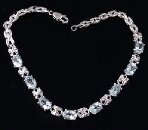 Sell Sterling Silver Natural Blue Topaz Bracelet, Sapphire Pendant, Garnet Earring, Ruby / Citrine R