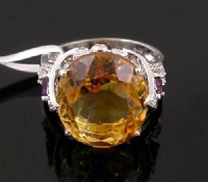 Sell Sterling Silver Natural Citrine Ring, Sapphire / Moonstone Pendant, Tourmaline Bracelet, Ring