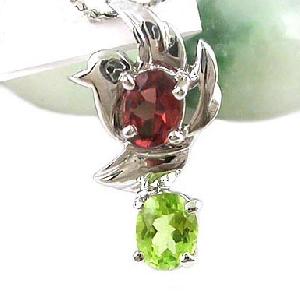 Sell Sterling Silver Natural Garnet And Olivine Pendant, Tourmaline Earring, Silver Jewelry, Necklac