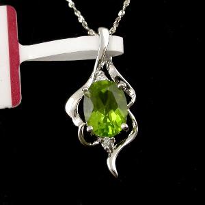 Sell Sterling Silver Natural Olivine Pendant, Amethyst Beacelet, Tourmaline Earring, Silver Jewelry
