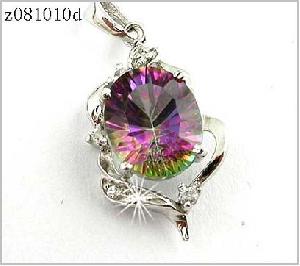 Sell Sterling Silver Natural Rainbow Pendant, Bracelet, Ring, Fasjion Cz Jewelry, Gemstone Jewelry