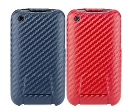 Carbon Fiber Flip Hard Case Cover For Iphone 3gs Iphone 3g Red And Blue