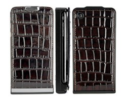 Detachable Textured Crocodile Magnetic Flip Leather Case Cover For Apple Iphone 3gs Iphone 3g Coffe