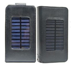 Solar Charger With Leather Case Cover For Iphone