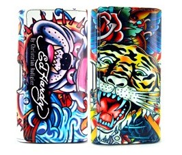 Wallet Style Magnetic Flip Tattoo Pattern Convex Edge Soft Leather Case