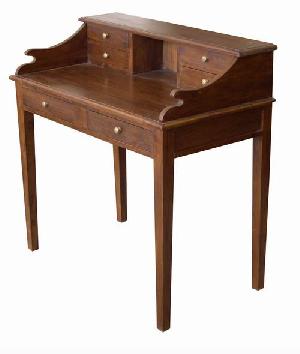 Mahogany Indoor Furniture Study Writing Desk Table Six Drawers Kiln Dry Wood