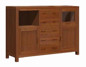 Aparador Peleva Teak Mahogany Cabinet Seven Drawers Four Doors Kiln Dry Wooden Indoor Furniture