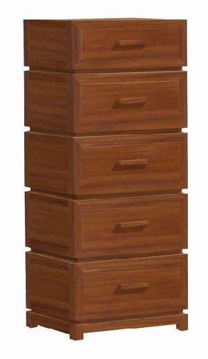 Chest Five Drawers Minimalist Modern Style Teak Mahogany Wooden Indoor Furniture Solid