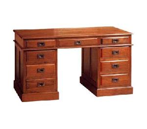 Office Desk Table Furniture Nine Drawers Teak Mahogany Wooden
