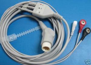 Phililps Hp Ecg / Ekg Cable 12pin To 3 Leads Snap End 5 Leads Available