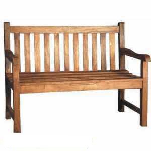 Teka Traditional Bench Sofa Two Seater Knock Down Teak Wooden Garden Outdoor Furntiure