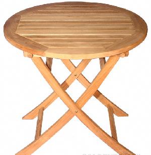 Teak Small Round Picnic Table With Curve Legs Teka Outdoor Garden Furniture